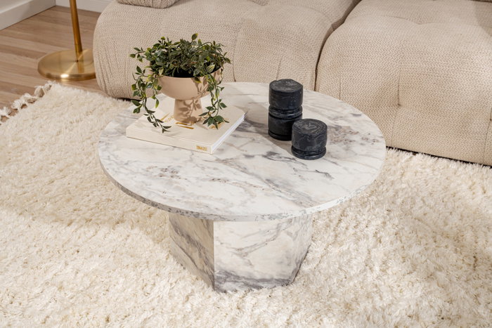 Nordure Nova Mesa de Centro Fresia 80x80x40cm, 100% MDF Robusto y Elegante